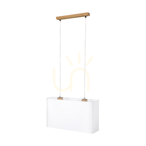 Cadre taklampa 2xE27 Max. 40 W oljad ek/genomskinlig PVC-sladd/vit lampskärm 56 cm small 2