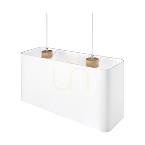 Cadre taklampa 2xE27 Max. 40 W oljad ek/genomskinlig PVC-sladd/vit lampskärm 56 cm small 4