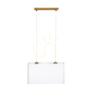 Cadre taklampa 2xE27 Max. 40 W oljad ek/genomskinlig PVC-sladd/vit lampskärm 56 cm small 0