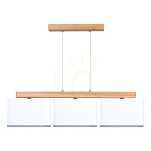 Cadre taklampa, 3xE27, Max. 25 W, oljad ek / genomskinlig PVC-sladd / vit lampskärm, 95 cm small 0