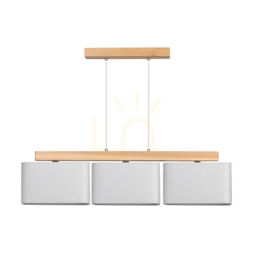 Kontrollera Cadre taklampa, 3xE27, Max. 25 W, oljad ek / genomskinlig PVC-sladd / grå lampskärm, 95 cm
