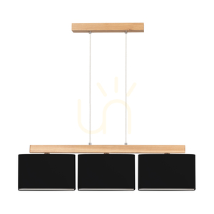 Cadre taklampa, 3xE27, Max. 25 W, oljad ek / genomskinlig PVC-sladd / svart lampskärm, 95 cm small 0