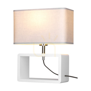 Cadre Quadrat bordslampa, 1xE27, Max. 25 W, vitt bokträ, flätad sladd/grå, 30 cm lampskärm small 3