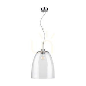 Campana taklampa, 1xE27, Max. 60 W, krommetall / genomskinlig PVC-sladd / genomskinlig glasskärm, Ø 30 cm small 0