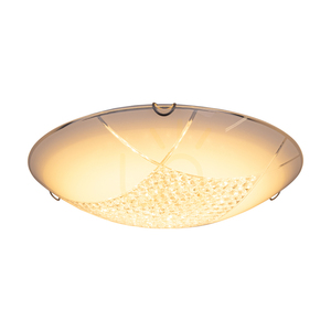 Carolina taklampa, inklusive 1 st LED 2700K 18 W, kromad metall/vit glasskärm, Ø40 cm small 1