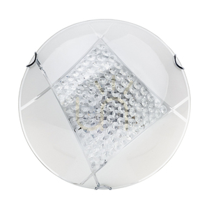 Carolina taklampa, inklusive 1 st LED 2700K 18 W, kromad metall/vit glasskärm, Ø40 cm small 3