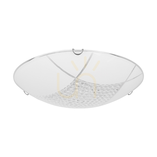 Kontrollera Carolina taklampa, inklusive 1 st LED 2700K 18 W, kromad metall/vit glasskärm, Ø40 cm