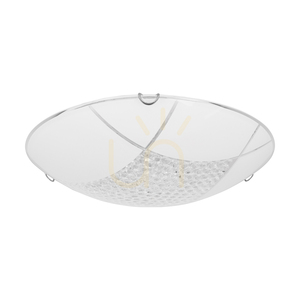 Carolina taklampa, inklusive 1 st LED 2700K 18 W, kromad metall/vit glasskärm, Ø40 cm small 0
