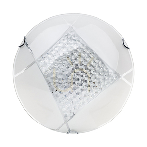 Carolina taklampa, inklusive 1 st LED-lampa 2700K 15 W, krommetall/vit glasskärm, Ø30 cm small 3
