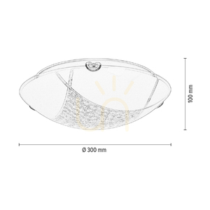 Carolina taklampa, inklusive 1 st LED-lampa 2700K 15 W, krommetall/vit glasskärm, Ø30 cm small 5