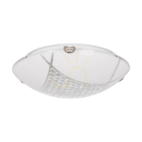 Kontrollera Carolina taklampa, inklusive 1 st LED-lampa 2700K 15 W, krommetall/vit glasskärm, Ø30 cm