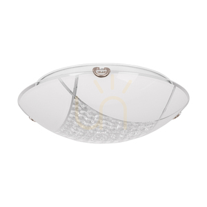 Carolina taklampa, inklusive 1 st LED-lampa 2700K 15 W, krommetall/vit glasskärm, Ø30 cm small 0