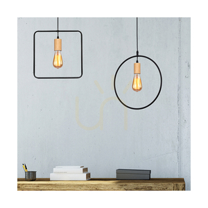 Carsten Wood taklampa, 1xE27, Max. 60 W, oljad ek/svart metall/svart PVC-sladd, Ø 32 cm small 3
