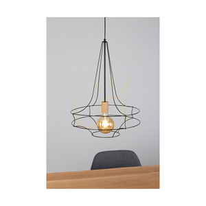 Casa Rina taklampa 1xE27 Max. 60 W, oljad ek/svart metall/svart PVC-sladd, Ø 48 cm small 2