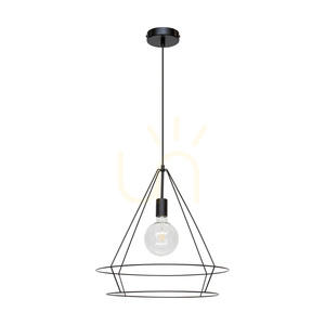 Casa Triango taklampa, 1xE27, Max. 60 W, svart metall/svart PVC-kabel, Ø 48 cm small 0