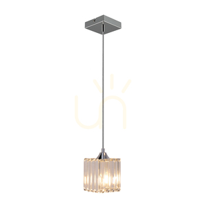 Casino taklampa, 1xE27, Max. 60 W, krommetall / genomskinlig PVC-sladd / genomskinlig kristallskärm, 13 cm small 3