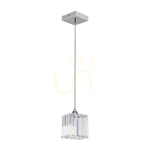 Casino taklampa, 1xE27, Max. 60 W, krommetall / genomskinlig PVC-sladd / genomskinlig kristallskärm, 13 cm small 0