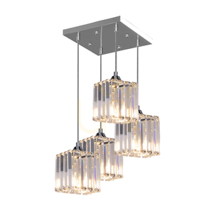 Casino taklampa, 4xE27, Max. 60 W, krommetall / genomskinlig PVC-sladd / genomskinlig kristallskärm, 33 cm small 1