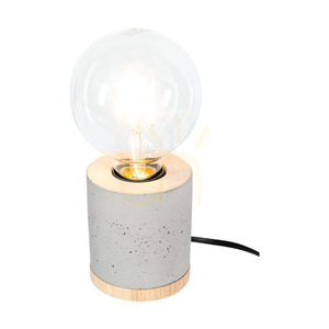 Cesar bordslampa, 1xE27, Max. 25 W, oljad ek/grå betong/svart flätad kabel, Ø 10 cm small 1