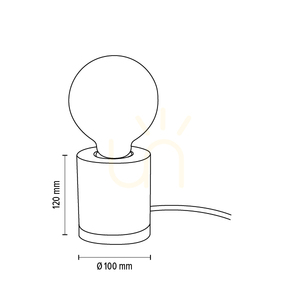 Cesar bordslampa, 1xE27, Max. 25 W, oljad ek/grå betong/svart flätad kabel, Ø 10 cm small 3
