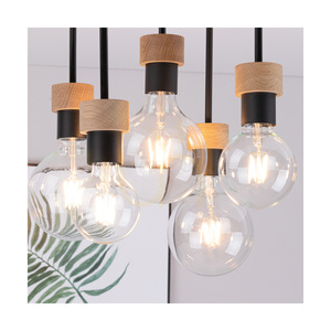 Chandelle taklampa, 5xE27, Max. 40 W, oljad ek/svart metall, 34 cm small 3