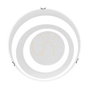 Cirkelformad taklampa, inkluderar 1 st LED 2700K 30W, krommetall/vit glasskärm, Ø50 cm small 2