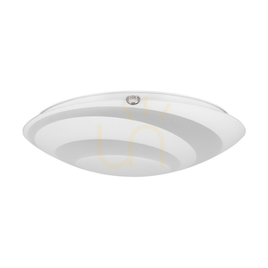 Cirkelformad taklampa, inkluderar 1 st LED 2700K 30W, krommetall/vit glasskärm, Ø50 cm small 0