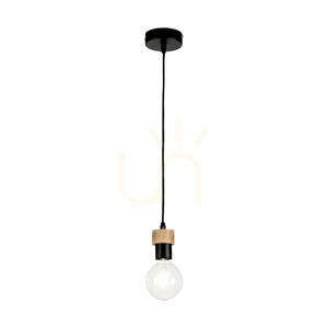 Clarte taklampa, 1xE27, Max. 60 W, oljad ek/svart metall/svart flätad kabel, Ø 10 cm small 1