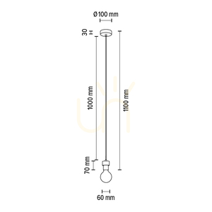 Clarte taklampa, 1xE27, Max. 60 W, oljad ek/svart metall/svart flätad kabel, Ø 10 cm small 5