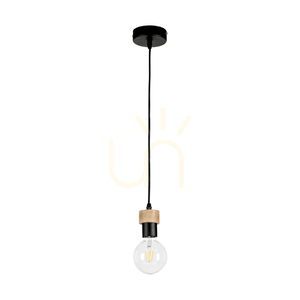 Clarte taklampa, 1xE27, Max. 60 W, oljad ek/svart metall/svart flätad kabel, Ø 10 cm small 0