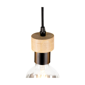 Clarte taklampa, 7xE27, Max. 60 W, oljad ek/svart metall/svart flätad kabel, Ø 15 cm small 2