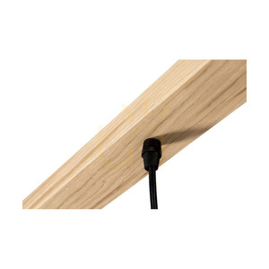 Clarte Wood taklampa, 3xE27, Max. 60 W, oljad ek/svart metall/svart flätad kabel, 55 cm small 2
