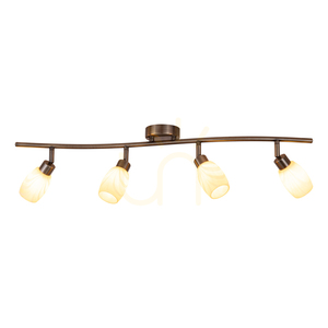 Taklampa Clea, inkluderar 4 G9-fattningar, max. 28 W, metallpatina/ekrufärgad glasskärm, 78 cm small 1