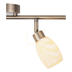 Taklampa Clea, inkluderar 4 G9-fattningar, max. 28 W, metallpatina/ekrufärgad glasskärm, 78 cm small 2