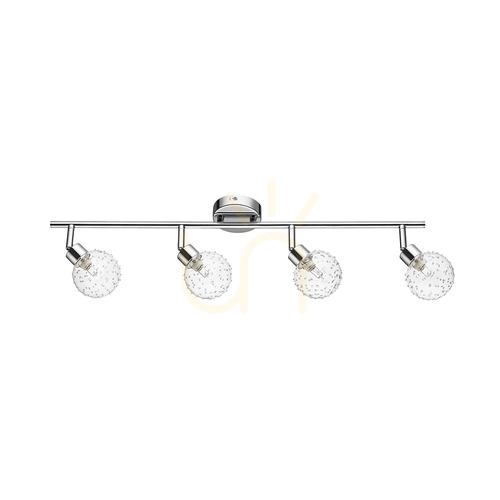 Kontrollera Klar taklampa 4xG9, Max. 28 W, krommetall/transparent glasskärm, 69 cm