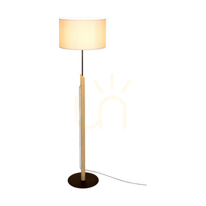 Colette Grey golvlampa, 1xE27, Max. 60 W, gråbetsad furu, svart metall, svart flätad sladd, grå lampskärm, Ø 40 cm small 1