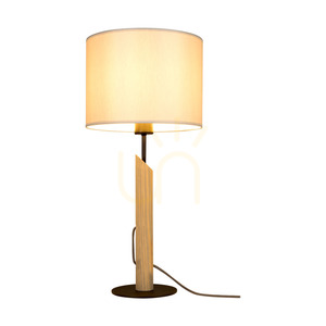 Colette Grey bordslampa, 1xE27, Max. 60 W, gråbetsad furu, svart metall, svart flätad sladd, grå lampskärm, Ø 27 cm small 1