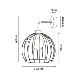 Coop vägglampa 1xE27 Max. 60 W, oljad ek/svart metall, 28 cm small 3