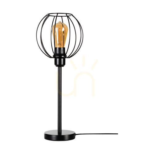Kontrollera Coop bordslampa, 1xE27, Max. 25 W, svart metall/svart PVC-kabel, Ø 19 cm