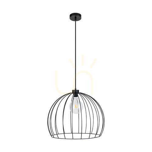 Kontrollera Coop taklampa 1xE27 Max. 60 W svart metall-/svart PVC-kabel, Ø 49 cm