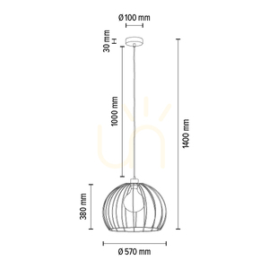 Coop taklampa 1xE27 Max. 60 W svart metall-/svart PVC-kabel, Ø 57 cm small 2