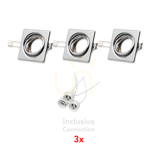 Kontrollera Cristaldream takspotlightsats, 3xGU10, Max. 50 W, krommetall, 8,3 cm