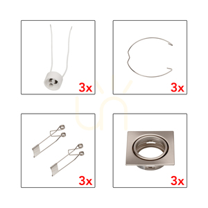 Cristaldream takspotlightsats, 3xGU10, Max. 50 W, satinmetall, 8,3 cm small 3