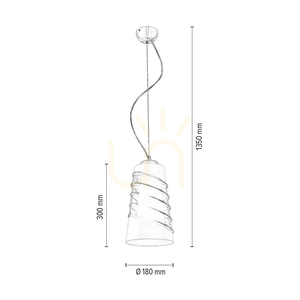 Crister taklampa, 1xE27, Max. 60 W, krommetall/klar glasskärm, Ø 18 cm small 4