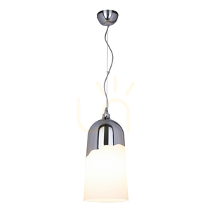 Daga taklampa, 1xE27, Max. 60 W, krommetall/vit glasskärm, Ø 18 cm small 1