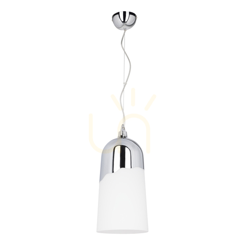 Kontrollera Daga taklampa, 1xE27, Max. 60 W, krommetall/vit glasskärm, Ø 18 cm