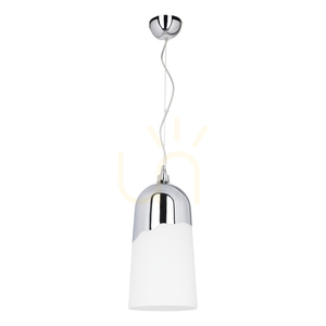 Daga taklampa, 1xE27, Max. 60 W, krommetall/vit glasskärm, Ø 18 cm small 0