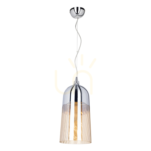 Kontrollera Daga taklampa, 1xE27, Max. 60 W, krommetall/champagnefärgad glasskärm, Ø 18 cm