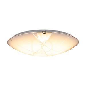 Taklampa Dakota, inkluderar 1 st LED-lampa 2700K 18 W, krommetall/vit glasskärm, Ø40 cm small 1