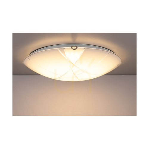 Kontrollera Taklampa Dakota, inkluderar 1 st LED-lampa 2700K 18 W, krommetall/vit glasskärm, Ø40 cm